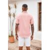 imageCOOFANDY Mens Button Down Shirts Short Sleeve Casual Shirts Summer Beach Shirts Vacation Wedding Shirts with PocketPink