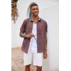 imageCOOFANDY Mens Button Down Shirts Short Sleeve Casual Shirts Summer Beach Shirts Vacation Wedding Shirts with PocketRed