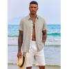 imageCOOFANDY Mens Button Down Shirts Short Sleeve Casual Shirts Summer Beach Shirts Vacation Wedding Shirts with PocketStone
