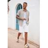 imageCOOFANDY Mens Button Down Shirts Short Sleeve Casual Shirts Summer Beach Shirts Vacation Wedding Shirts with PocketStone