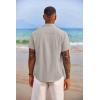 imageCOOFANDY Mens Button Down Shirts Short Sleeve Casual Shirts Summer Beach Shirts Vacation Wedding Shirts with PocketStone