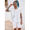 imageCOOFANDY Mens Button Down Shirts Short Sleeve Casual Shirts Summer Beach Shirts Vacation Wedding Shirts with PocketWhite