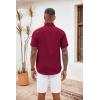 imageCOOFANDY Mens Button Down Shirts Short Sleeve Casual Shirts Summer Beach Shirts Vacation Wedding Shirts with PocketWine Red