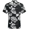 imageCOOFANDY Mens Casual Button Down Shirts Short Sleeve Textured Summer Beach Shirt with PocketBlackwhite Leaves
