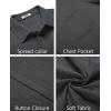 imageCOOFANDY Mens Casual Button Down Shirts Short Sleeve Textured Summer Beach Shirt with PocketDark Grey