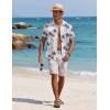 imageCOOFANDY Mens Casual Button Down Shirts Short Sleeve Textured Summer Beach Shirt with PocketLight Blueisland