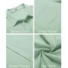imageCOOFANDY Mens Casual Button Down Shirts Short Sleeve Textured Summer Beach Shirt with PocketLight Green