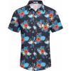 imageCOOFANDY Mens Casual Button Down Shirts Short Sleeve Textured Summer Beach Shirt with PocketNavyred Floral