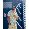 imageCOOFANDY Mens Hawaiian Shirt Short Sleeve Buttoon Down Shirts Casual Tropical Floral Summer Linen ShirtsAgreen Palm Leaf