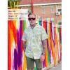 imageCOOFANDY Mens Hawaiian Shirt Short Sleeve Buttoon Down Shirts Casual Tropical Floral Summer Linen ShirtsAgreen Palm Leaf
