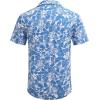 imageCOOFANDY Mens Hawaiian Shirt Short Sleeve Buttoon Down Shirts Casual Tropical Floral Summer Linen ShirtsB Blue Floral
