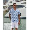 imageCOOFANDY Mens Hawaiian Shirt Short Sleeve Buttoon Down Shirts Casual Tropical Floral Summer Linen ShirtsBlue Floral