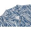 imageCOOFANDY Mens Hawaiian Shirt Short Sleeve Buttoon Down Shirts Casual Tropical Floral Summer Linen ShirtsBlue Leaves