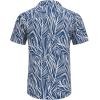 imageCOOFANDY Mens Hawaiian Shirt Short Sleeve Buttoon Down Shirts Casual Tropical Floral Summer Linen ShirtsBlue Leaves