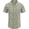 imageCOOFANDY Mens Hawaiian Shirt Short Sleeve Buttoon Down Shirts Casual Tropical Floral Summer Linen ShirtsCeladon Green Leaves