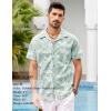 imageCOOFANDY Mens Hawaiian Shirt Short Sleeve Buttoon Down Shirts Casual Tropical Floral Summer Linen ShirtsCeladon Green Palm Leaf