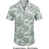 imageCOOFANDY Mens Hawaiian Shirt Short Sleeve Buttoon Down Shirts Casual Tropical Floral Summer Linen ShirtsCeladon Green Palm Leaf