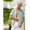 imageCOOFANDY Mens Hawaiian Shirt Short Sleeve Buttoon Down Shirts Casual Tropical Floral Summer Linen ShirtsCeladon Green Palm Leaf