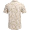 imageCOOFANDY Mens Hawaiian Shirt Short Sleeve Buttoon Down Shirts Casual Tropical Floral Summer Linen ShirtsKhaki Floral