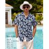 imageCOOFANDY Mens Hawaiian Shirt Short Sleeve Buttoon Down Shirts Casual Tropical Floral Summer Linen ShirtsNavy Floral
