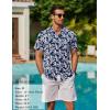 imageCOOFANDY Mens Hawaiian Shirt Short Sleeve Buttoon Down Shirts Casual Tropical Floral Summer Linen ShirtsNavy Floral