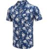 imageCOOFANDY Mens Hawaiian Shirt Short Sleeve Buttoon Down Shirts Casual Tropical Floral Summer Linen ShirtsNavy Leaves