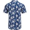 imageCOOFANDY Mens Hawaiian Shirt Short Sleeve Buttoon Down Shirts Casual Tropical Floral Summer Linen ShirtsNavy Leaves
