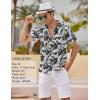 imageCOOFANDY Mens Hawaiian Shirt Short Sleeve Buttoon Down Shirts Casual Tropical Floral Summer Linen ShirtsPalm Leafblack
