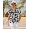 imageCOOFANDY Mens Hawaiian Shirt Short Sleeve Buttoon Down Shirts Casual Tropical Floral Summer Linen ShirtsPalm Leafblack