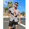 imageCOOFANDY Mens Hawaiian Shirt Short Sleeve Buttoon Down Shirts Casual Tropical Floral Summer Linen ShirtsPalm Leafblackwhite