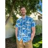 imageCOOFANDY Mens Hawaiian Shirt Short Sleeve Buttoon Down Shirts Casual Tropical Floral Summer Linen ShirtsPalm Leafblue