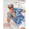 imageCOOFANDY Mens Hawaiian Shirt Short Sleeve Buttoon Down Shirts Casual Tropical Floral Summer Linen ShirtsPalm Leafblue