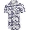 imageCOOFANDY Mens Hawaiian Shirt Short Sleeve Buttoon Down Shirts Casual Tropical Floral Summer Linen ShirtsPalm Leafbluewhite