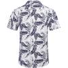 imageCOOFANDY Mens Hawaiian Shirt Short Sleeve Buttoon Down Shirts Casual Tropical Floral Summer Linen ShirtsPalm Leafbluewhite