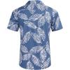 imageCOOFANDY Mens Hawaiian Shirt Short Sleeve Buttoon Down Shirts Casual Tropical Floral Summer Linen ShirtsPalm Leafdenim Blue
