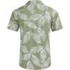 imageCOOFANDY Mens Hawaiian Shirt Short Sleeve Buttoon Down Shirts Casual Tropical Floral Summer Linen ShirtsPalm Leafgreen