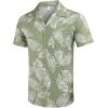 imageCOOFANDY Mens Hawaiian Shirt Short Sleeve Buttoon Down Shirts Casual Tropical Floral Summer Linen ShirtsPalm Leafgreen