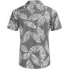 imageCOOFANDY Mens Hawaiian Shirt Short Sleeve Buttoon Down Shirts Casual Tropical Floral Summer Linen ShirtsPalm Leafgrey