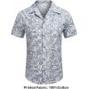 imageCOOFANDY Mens Hawaiian Shirt Short Sleeve Buttoon Down Shirts Casual Tropical Floral Summer Linen ShirtsPalm Leaflight Blue