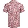imageCOOFANDY Mens Hawaiian Shirt Short Sleeve Buttoon Down Shirts Casual Tropical Floral Summer Linen ShirtsPalm Leafred