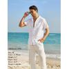 imageCOOFANDY Mens Hawaiian Shirt Short Sleeve Buttoon Down Shirts Casual Tropical Floral Summer Linen ShirtsWhite
