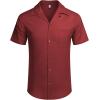 imageCOOFANDY Mens Hawaiian Shirt Short Sleeve Buttoon Down Shirts Casual Tropical Floral Summer Linen ShirtsWine Red