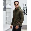 imageCOOFANDY Mens Hooded Sweatshirt Casual Long Sleeve Drawstring Waffle Knit Pullover HoodiesArmy Green