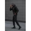 imageCOOFANDY Mens Hooded Sweatshirt Casual Long Sleeve Drawstring Waffle Knit Pullover HoodiesBlack