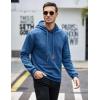 imageCOOFANDY Mens Hooded Sweatshirt Casual Long Sleeve Drawstring Waffle Knit Pullover HoodiesBlue
