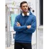 imageCOOFANDY Mens Hooded Sweatshirt Casual Long Sleeve Drawstring Waffle Knit Pullover HoodiesBlue