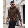 imageCOOFANDY Mens Hooded Sweatshirt Casual Long Sleeve Drawstring Waffle Knit Pullover HoodiesCoffee