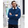 imageCOOFANDY Mens Hooded Sweatshirt Casual Long Sleeve Drawstring Waffle Knit Pullover HoodiesDark Blue