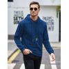 imageCOOFANDY Mens Hooded Sweatshirt Casual Long Sleeve Drawstring Waffle Knit Pullover HoodiesDark Blue
