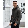 imageCOOFANDY Mens Hooded Sweatshirt Casual Long Sleeve Drawstring Waffle Knit Pullover HoodiesDark Gray